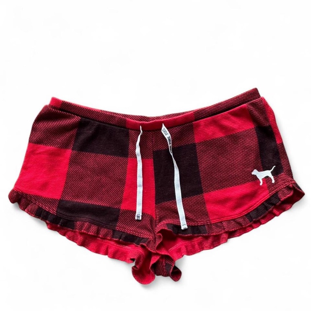 PINK Victoria's Secret Red and Black Checkered Shorts - Picture 3 of 7